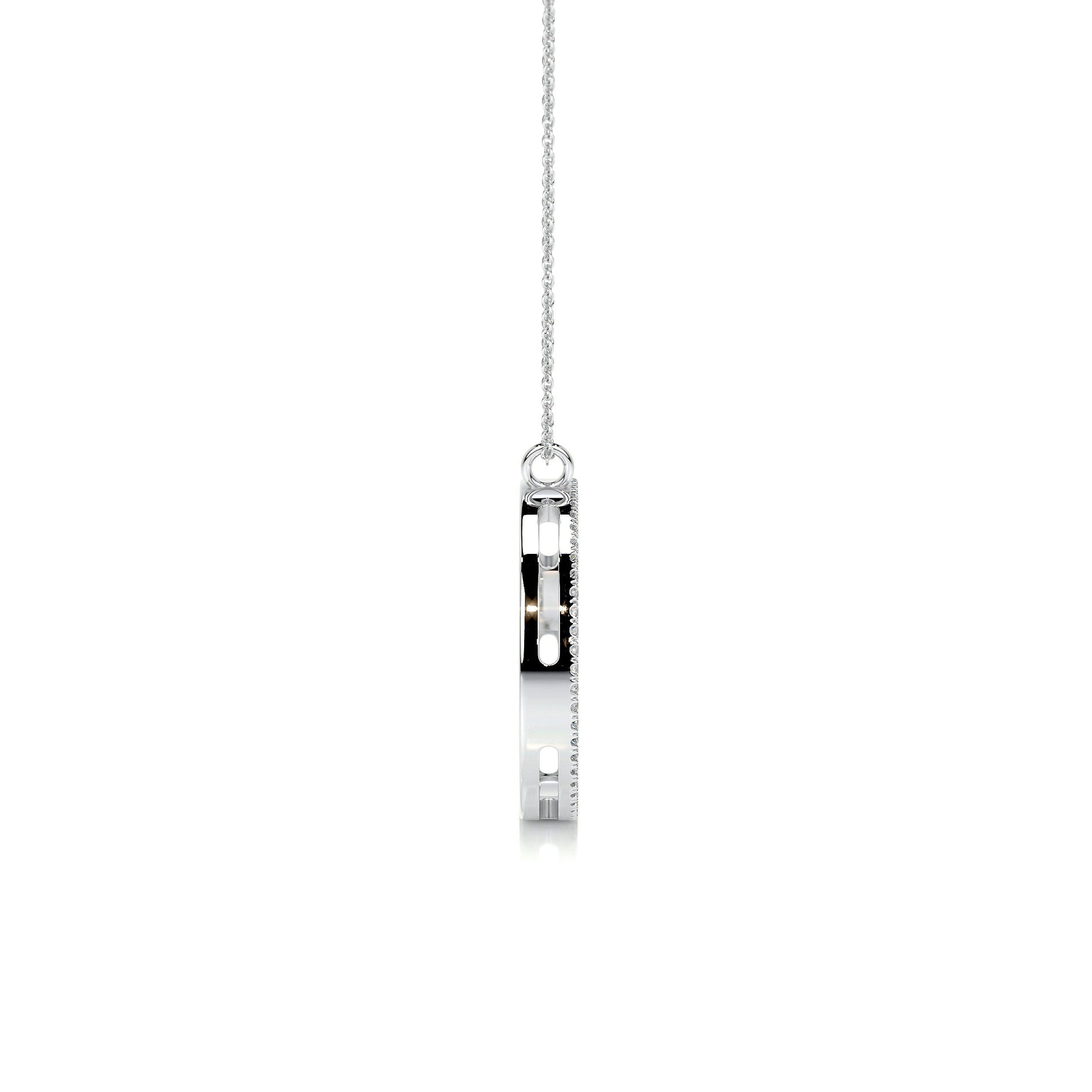 0.3 TCW Round Moissanite Halo Hoop Necklace