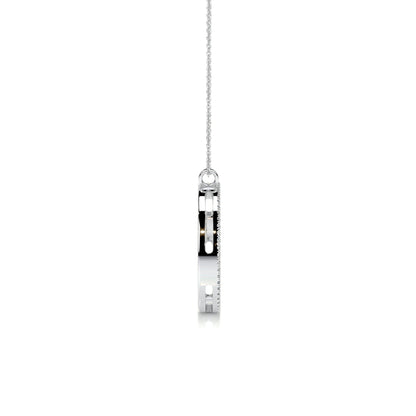 0.3 TCW Round Moissanite Halo Hoop Necklace