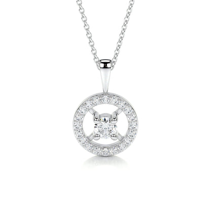 1 TCW Round Moissanite Halo Necklace