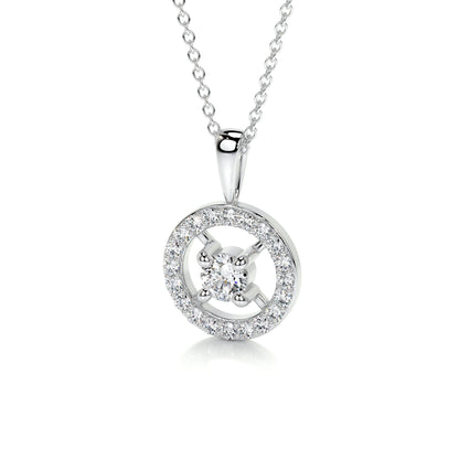 1 TCW Round Moissanite Halo Necklace
