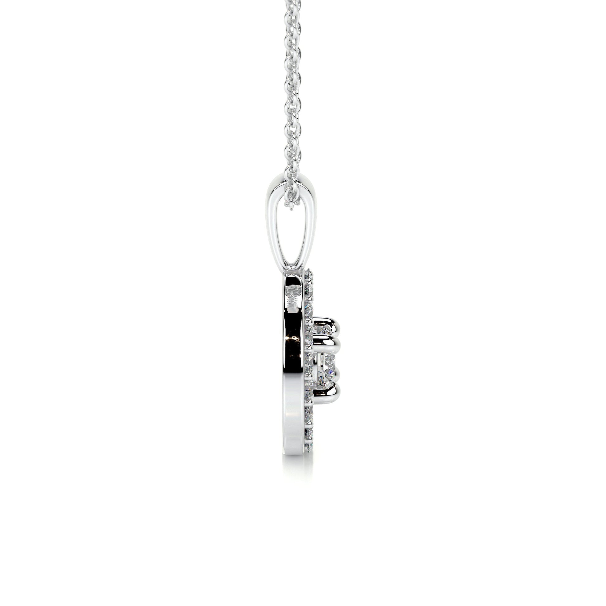 1 TCW Round Moissanite Halo Necklace
