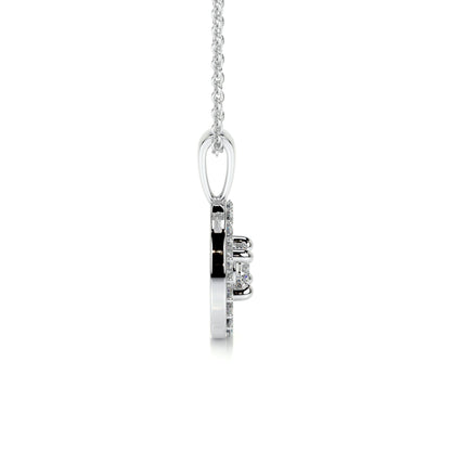 1 TCW Round Moissanite Halo Necklace