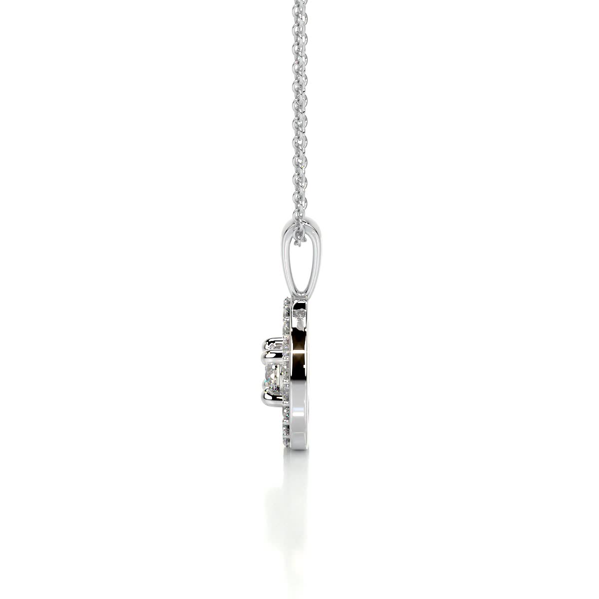 1 TCW Round Moissanite Halo Necklace