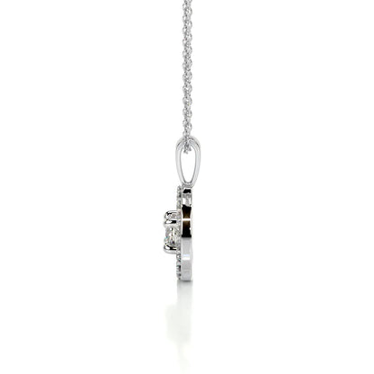 1 TCW Round Moissanite Halo Necklace