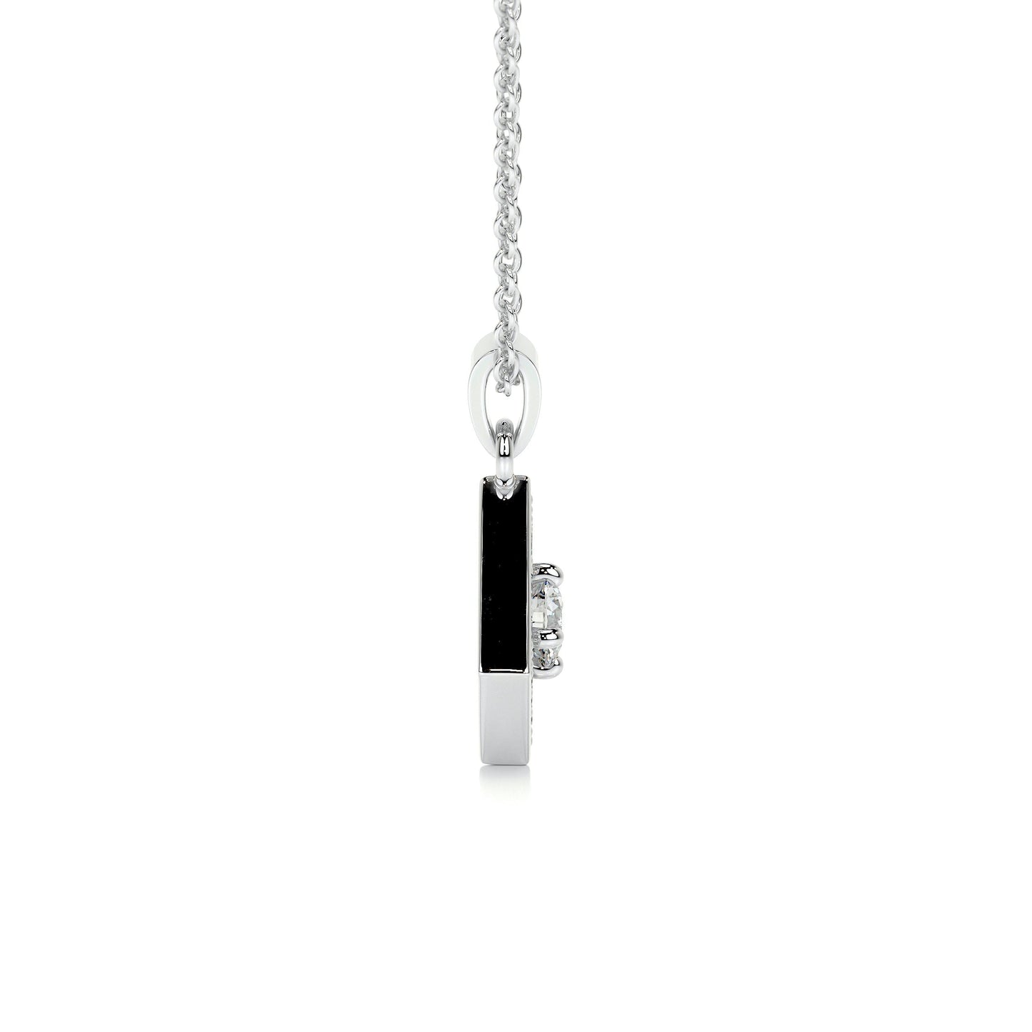 0.6 TCW Round Moissanite Halo Pendant Necklace