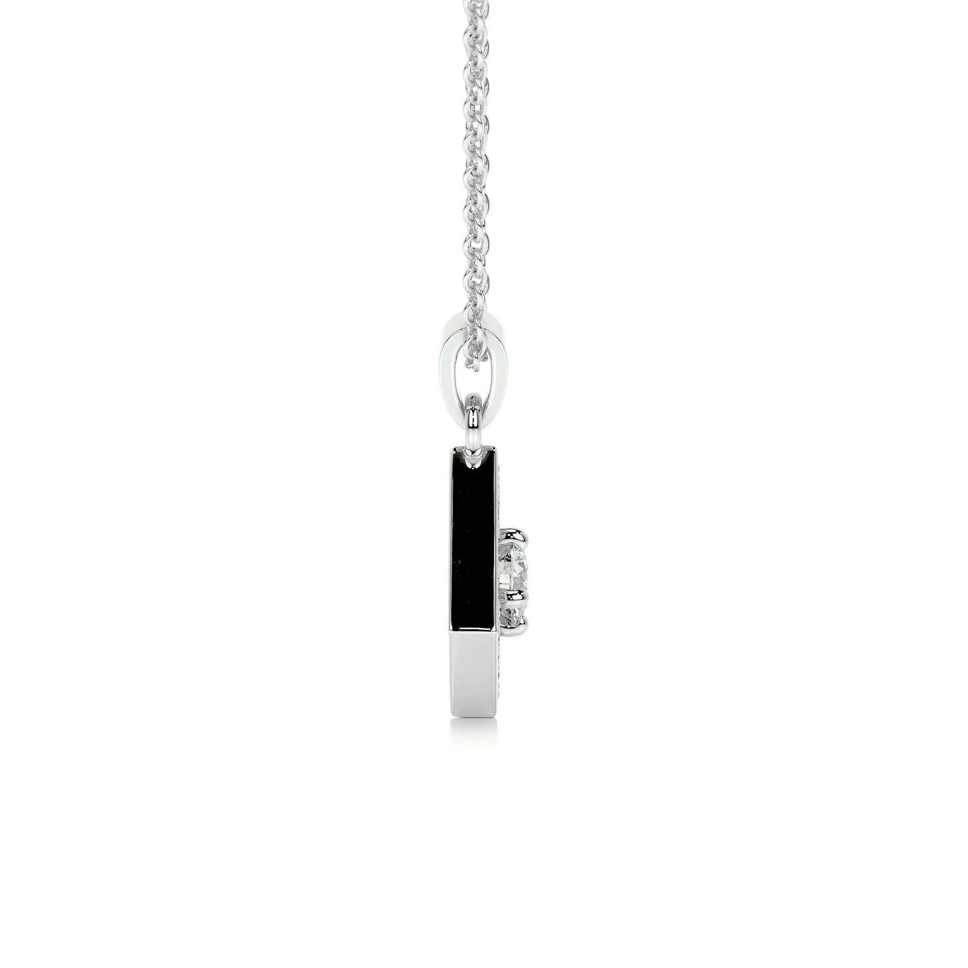 0.6 TCW Round Moissanite Halo Pendant Necklace
