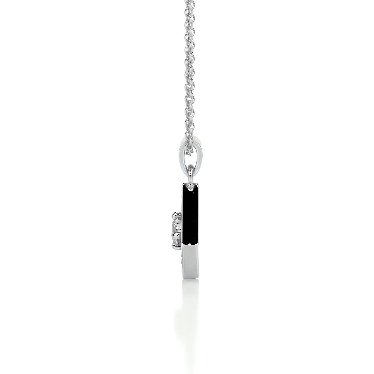 0.6 TCW Round Moissanite Halo Pendant Necklace