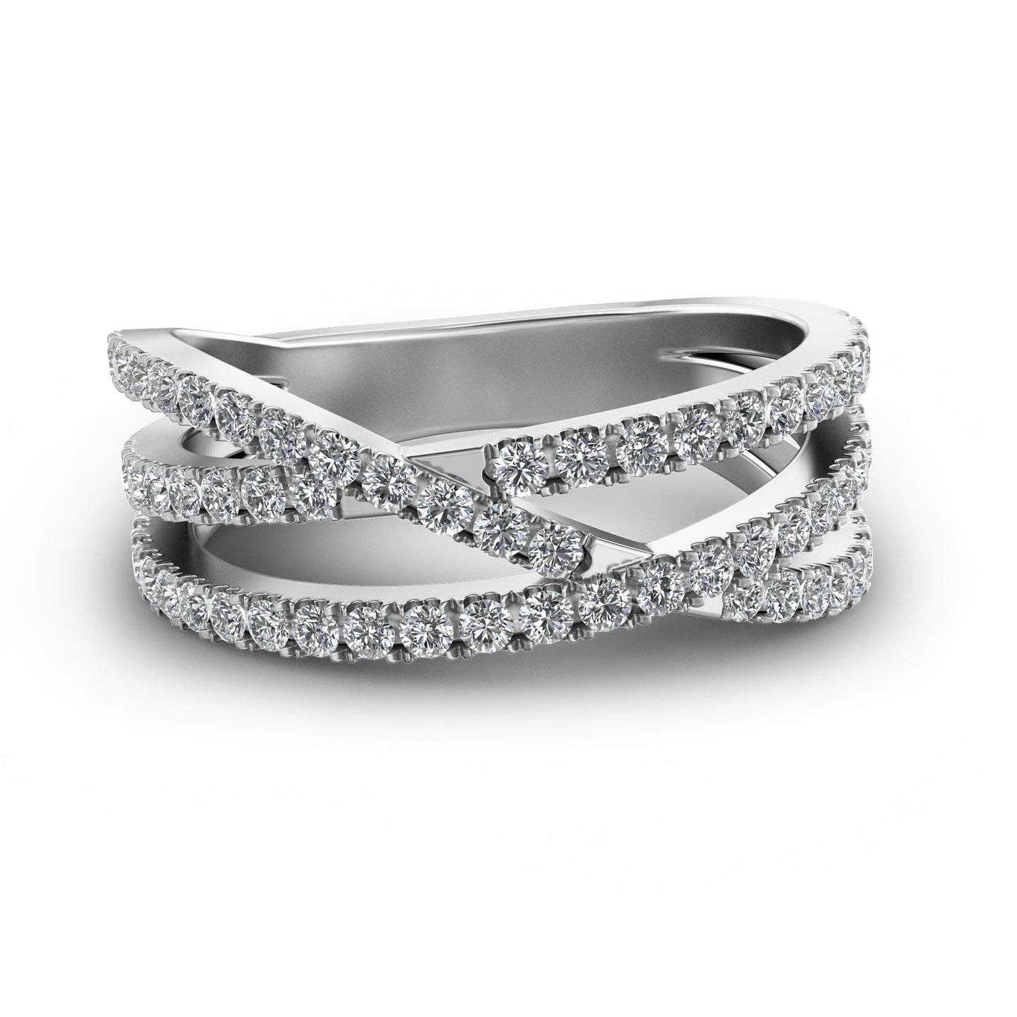 0.5 TCW Round Criss Cross Moissanite Wedding Band