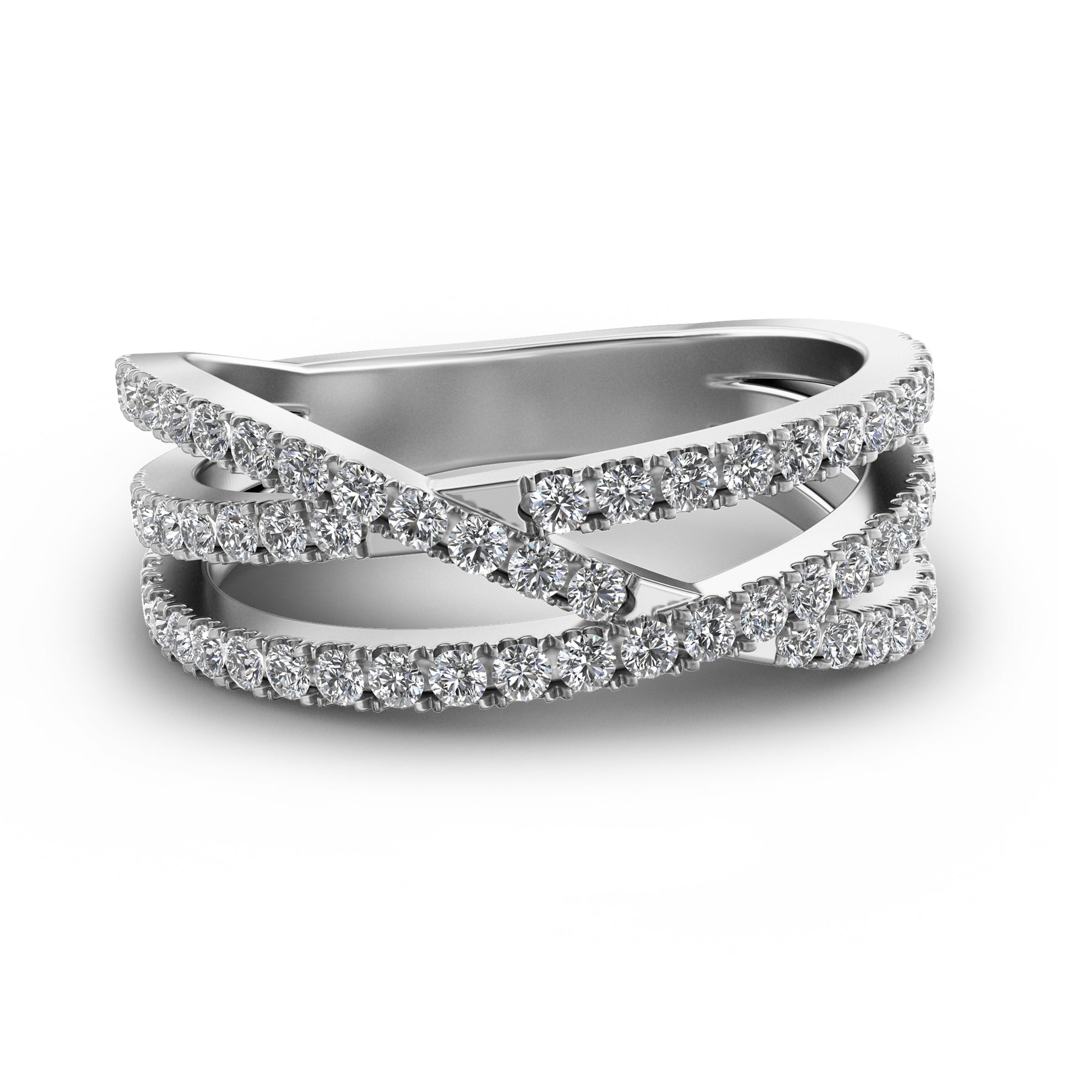 0.5 TCW Round Criss Cross Moissanite Wedding Band