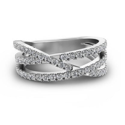 0.5 TCW Round Criss Cross Moissanite Wedding Band