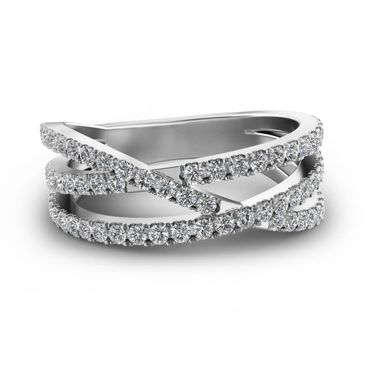 0.5 TCW Round Criss Cross Moissanite Wedding Band