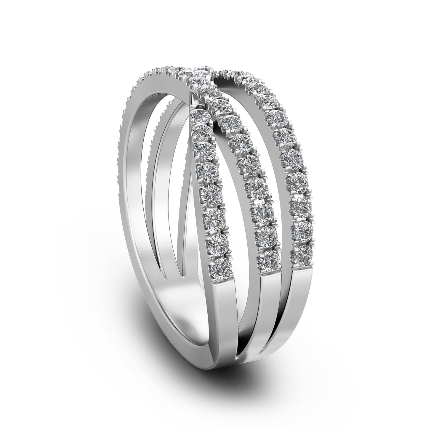 0.5 TCW Round Criss Cross Moissanite Wedding Band