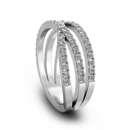 0.5 TCW Round Criss Cross Moissanite Wedding Band