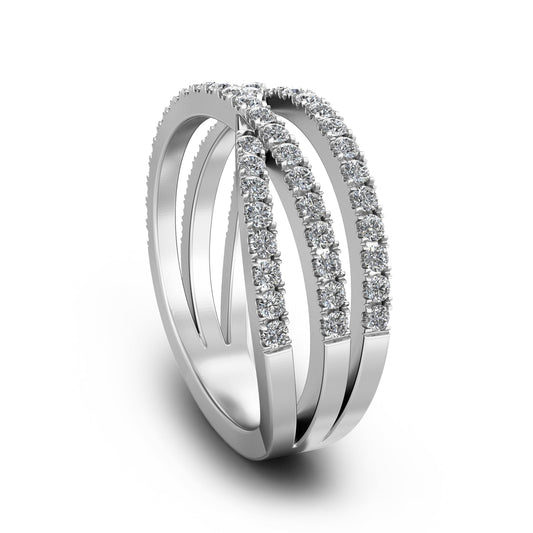 0.5 TCW Round Criss Cross Moissanite Wedding Band