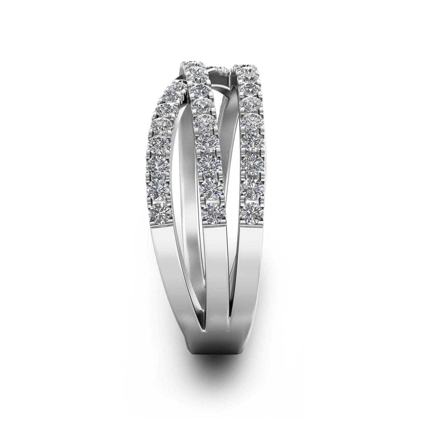 0.5 TCW Round Criss Cross Moissanite Wedding Band