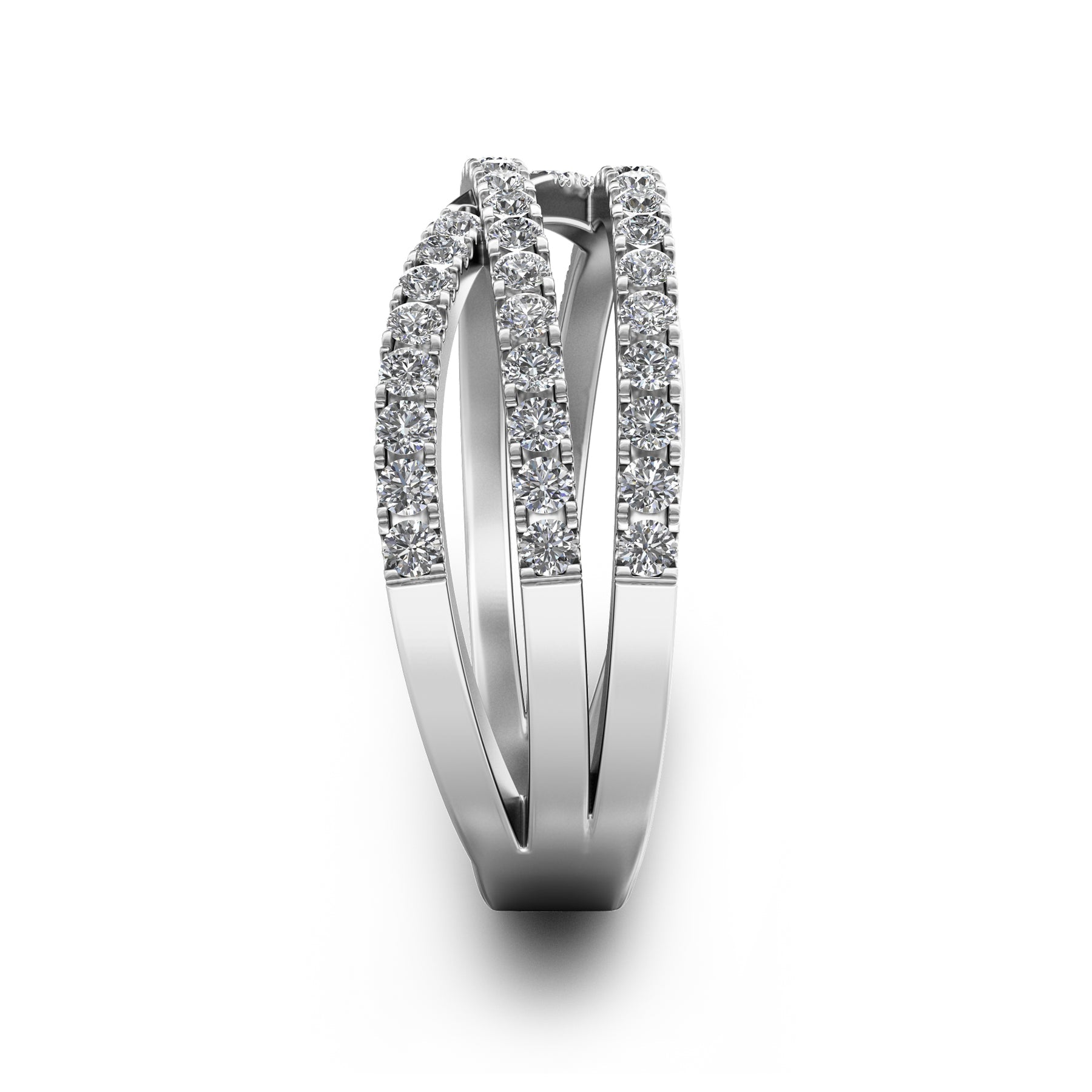 0.5 TCW Round Criss Cross Moissanite Wedding Band