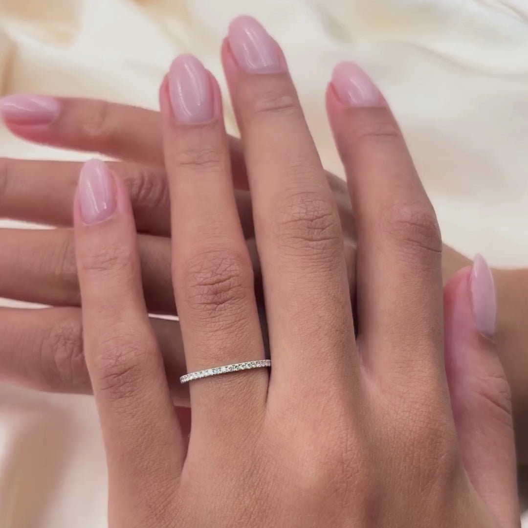 0.45 TCW Round Full Eternity Moissanite Wedding Band