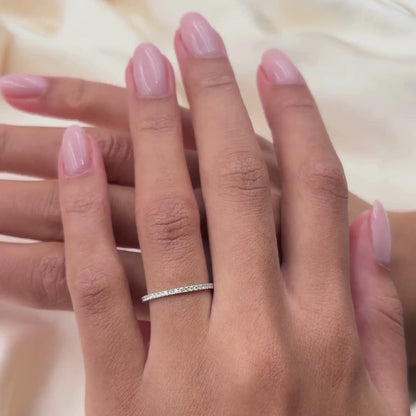 0.45 TCW Round Full Eternity Moissanite Wedding Band