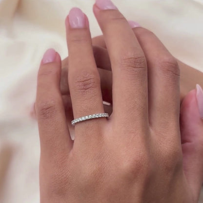 0.45 TCW Round Full Eternity Moissanite Wedding Band