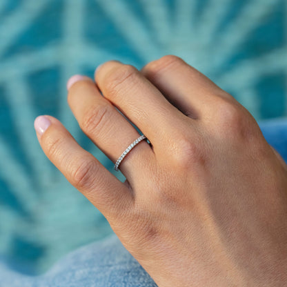 0.45 TCW Round Full Eternity Moissanite Wedding Band