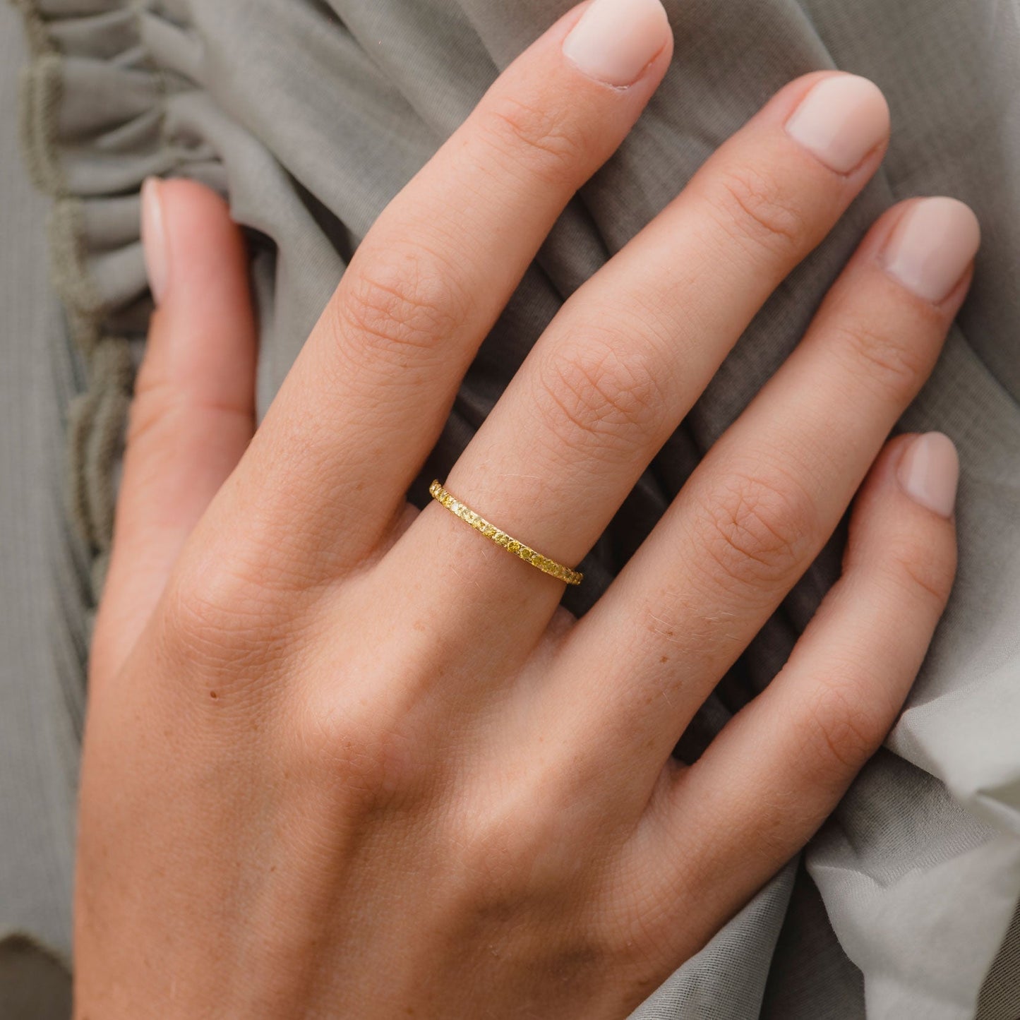 0.45 TCW Round Full Eternity Moissanite Wedding Band