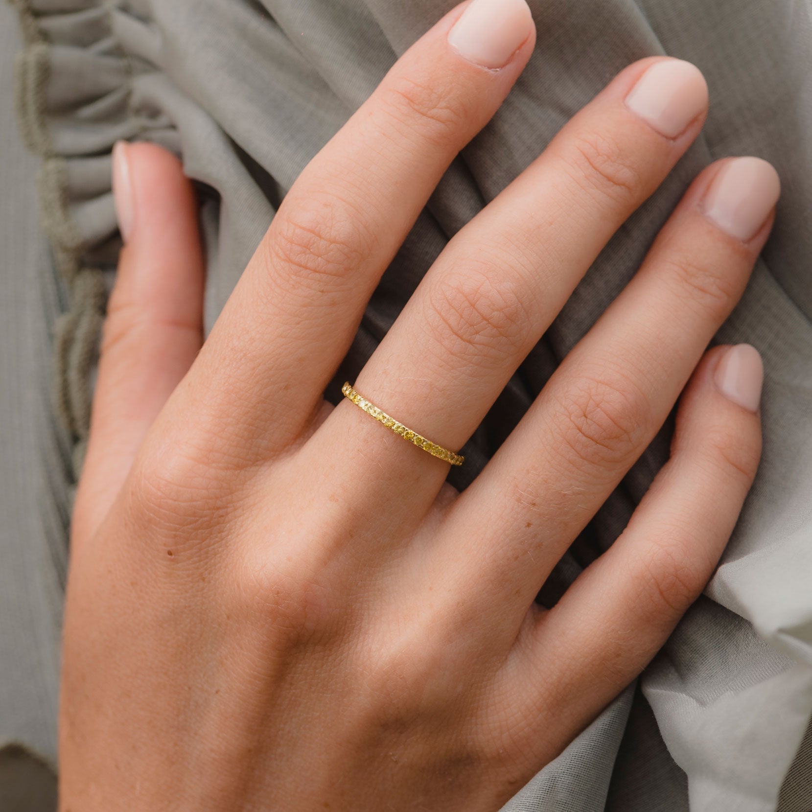 0.45 TCW Round Full Eternity Moissanite Wedding Band
