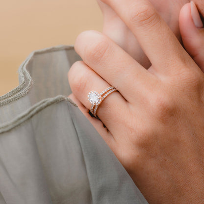 0.45 TCW Round Full Eternity Moissanite Wedding Band