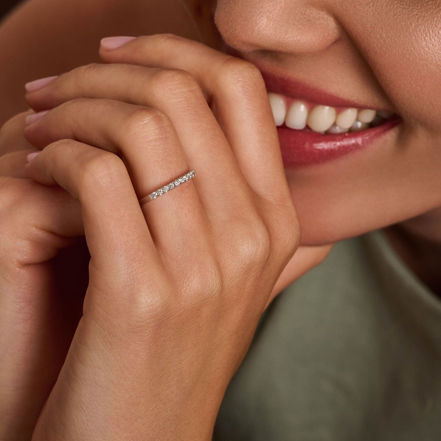 0.35 TCW Round Full Eternity Moissanite Wedding Band