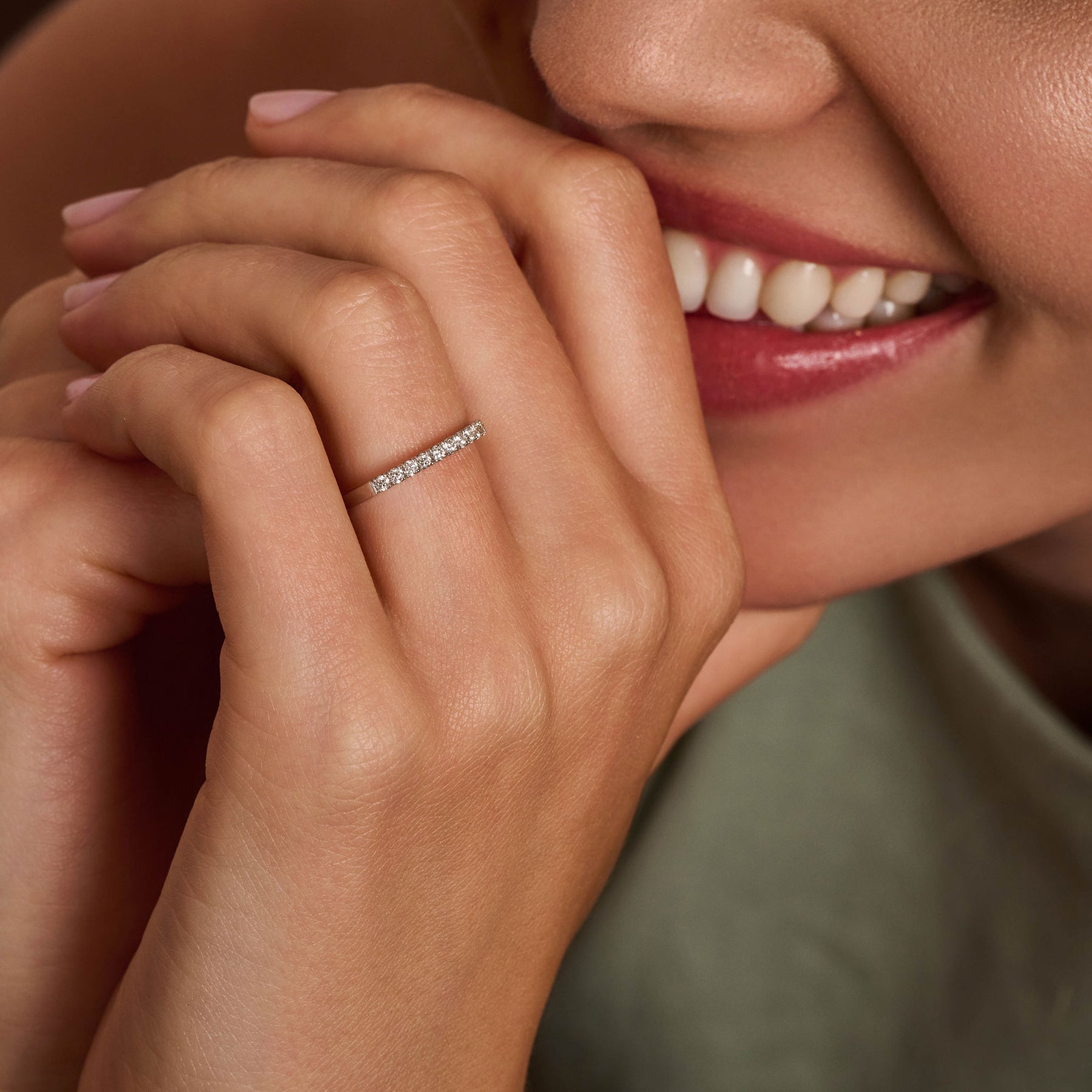 0.35 TCW Round Full Eternity Moissanite Wedding Band