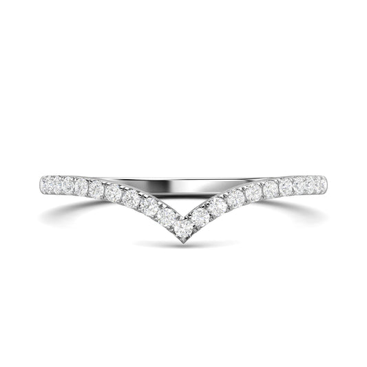 0.3 TCW Round Curved Moissanite Wedding Band