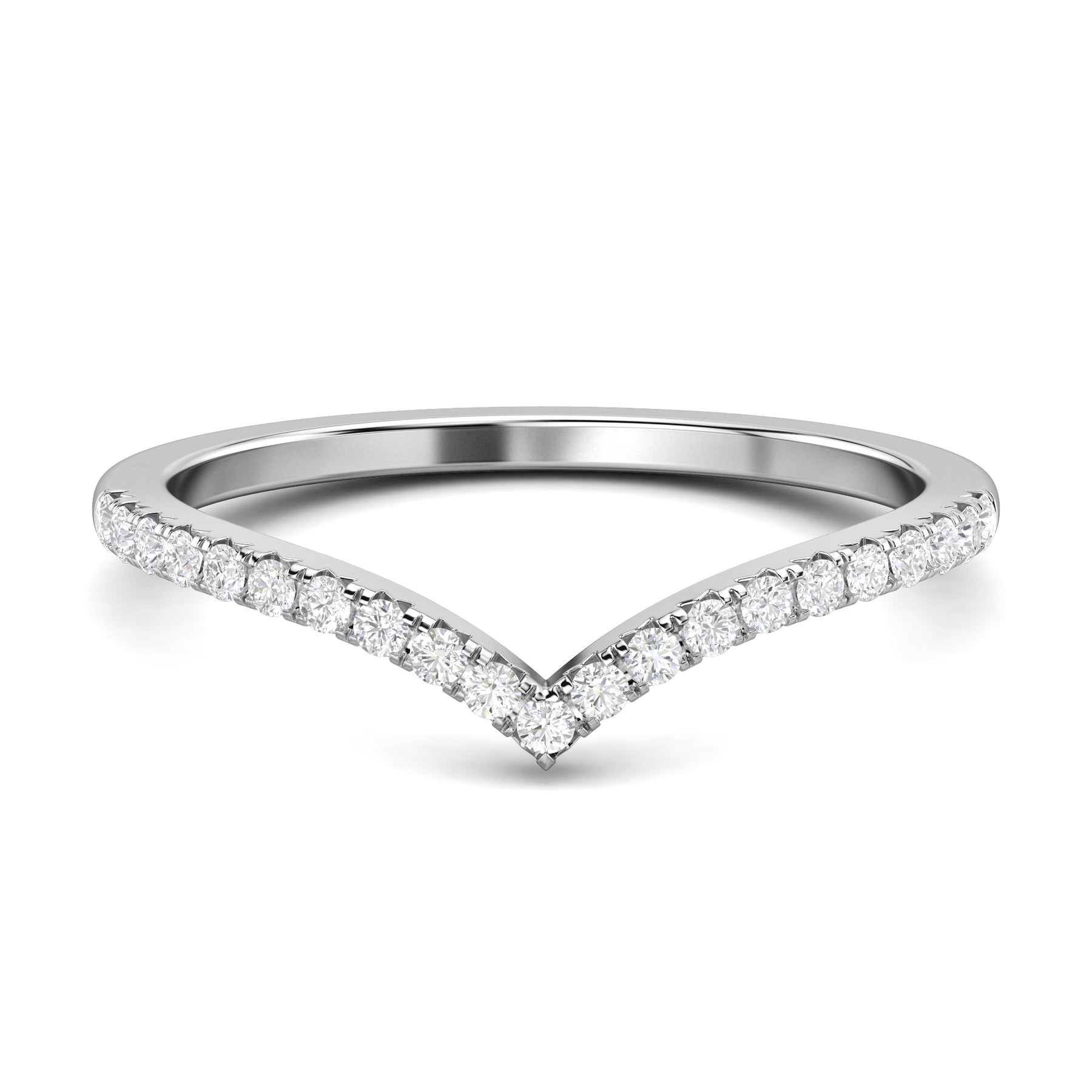0.3 TCW Round Curved Moissanite Wedding Band