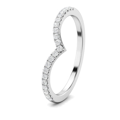 0.3 TCW Round Curved Moissanite Wedding Band