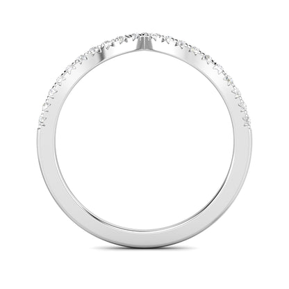 0.3 TCW Round Curved Moissanite Wedding Band