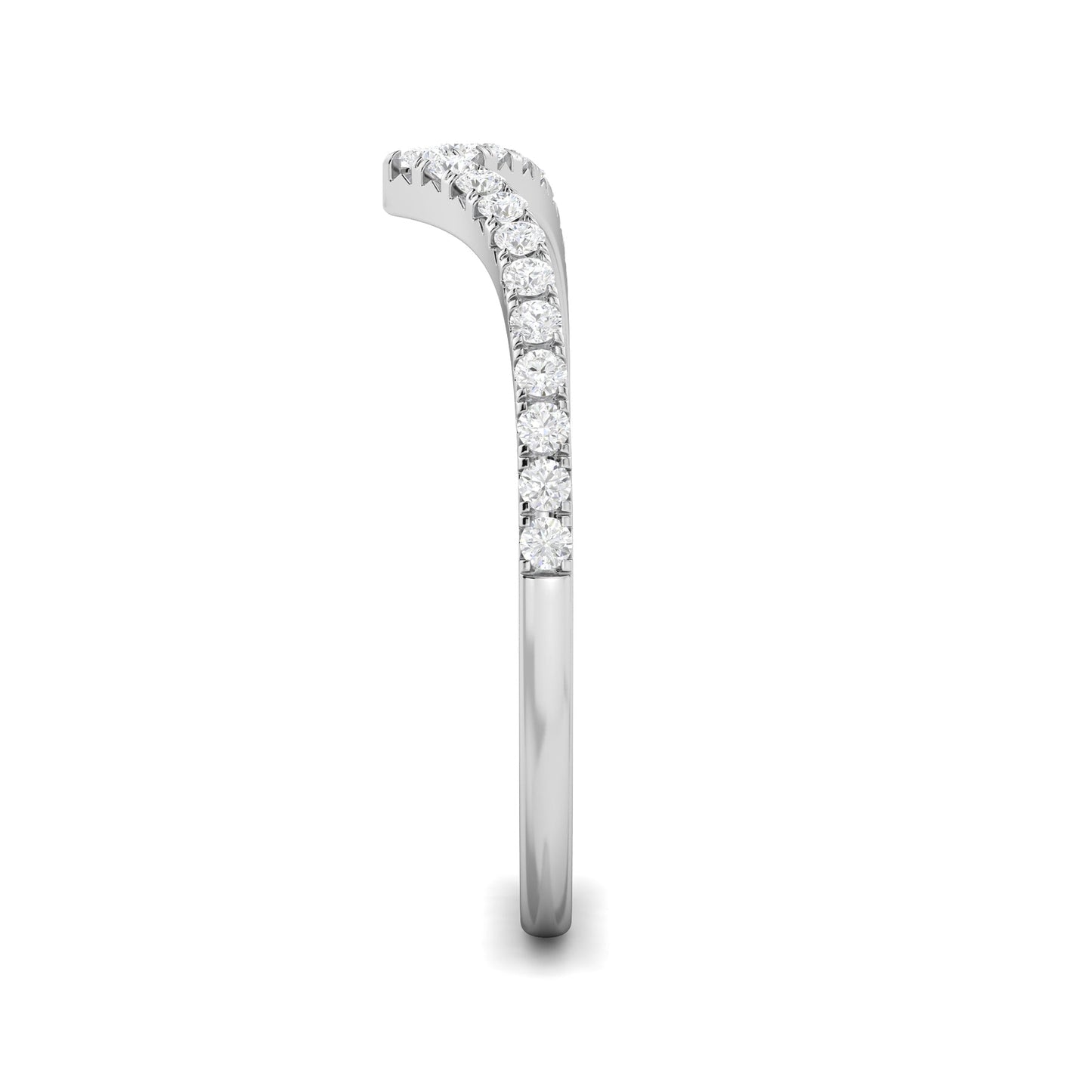 0.3 TCW Round Curved Moissanite Wedding Band