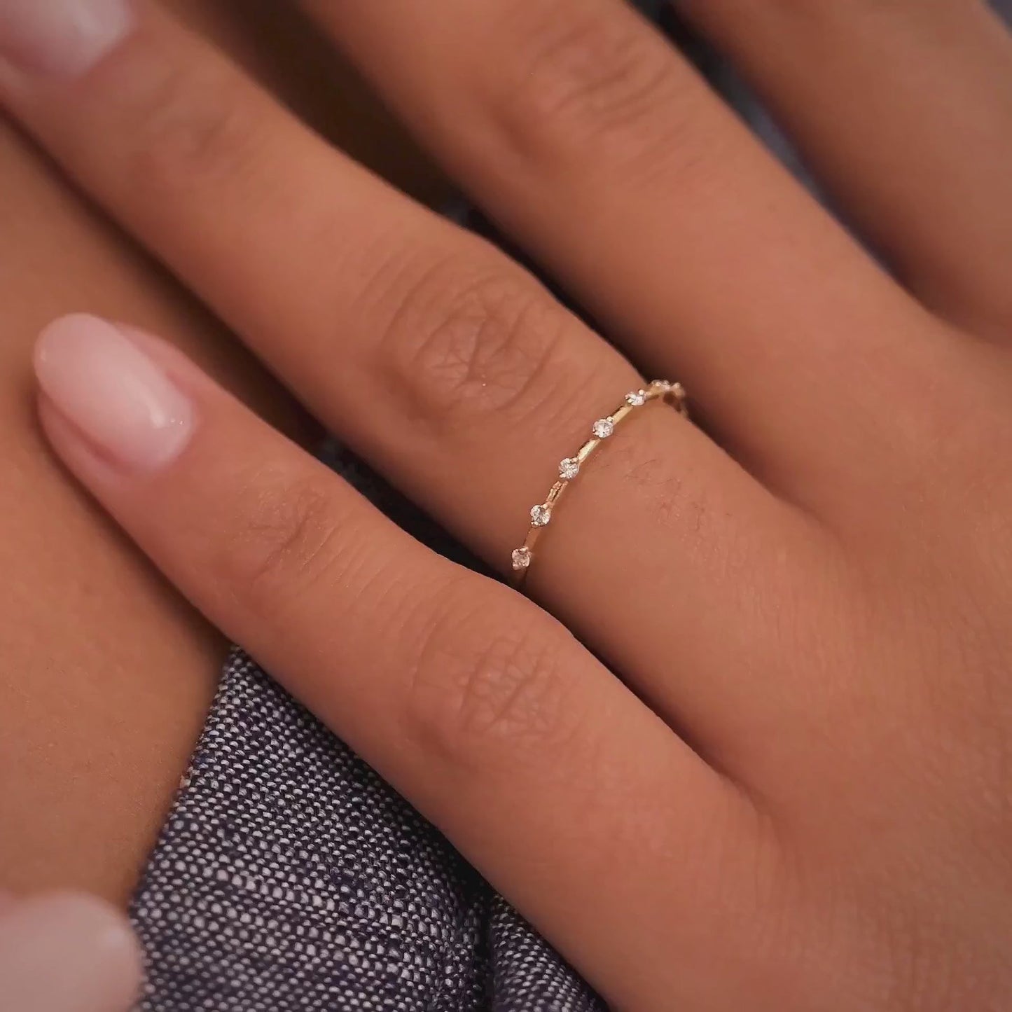 0.3 TCW Round Dainty Moissanite Wedding Band