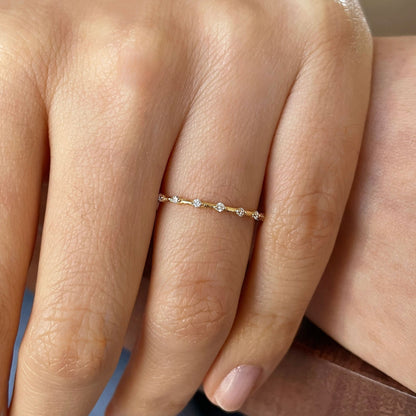 0.3 TCW Round Dainty Moissanite Wedding Band