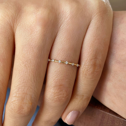 0.3 TCW Round Dainty Moissanite Wedding Band