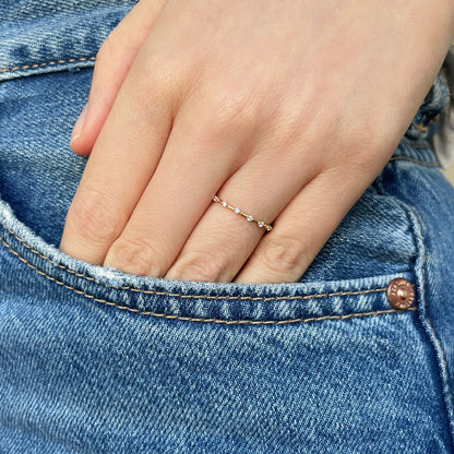 0.3 TCW Round Dainty Moissanite Wedding Band