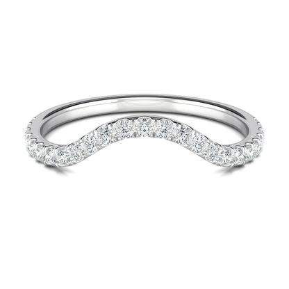 0.3 TCW Round Curved Moissanite Wedding Band