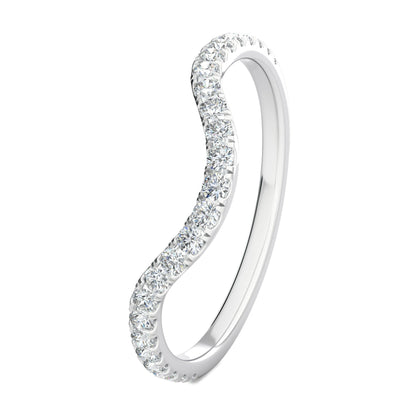 0.3 TCW Round Curved Moissanite Wedding Band