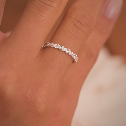 0.4 TCW Round & Marquise Cluster Moissanite Wedding Band