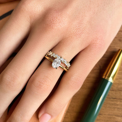 0.4 TCW Round & Marquise Cluster Moissanite Wedding Band
