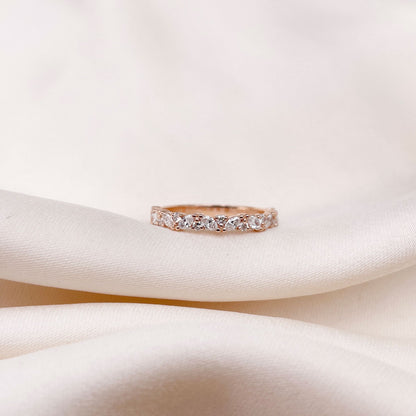 0.4 TCW Round & Marquise Cluster Moissanite Wedding Band