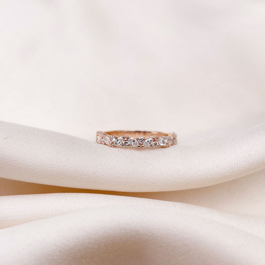 0.4 TCW Round & Marquise Cluster Moissanite Wedding Band