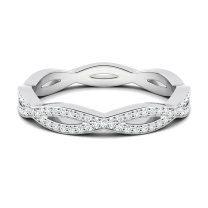 0.34 TCW Round Twisted Moissanite Wedding Band