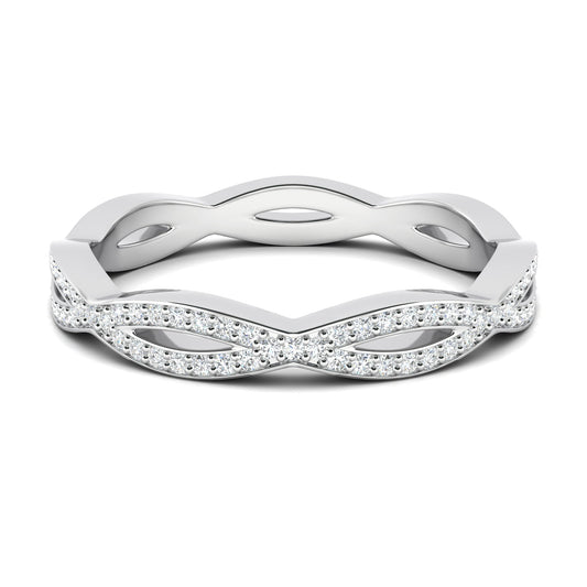 0.34 TCW Round Twisted Moissanite Wedding Band