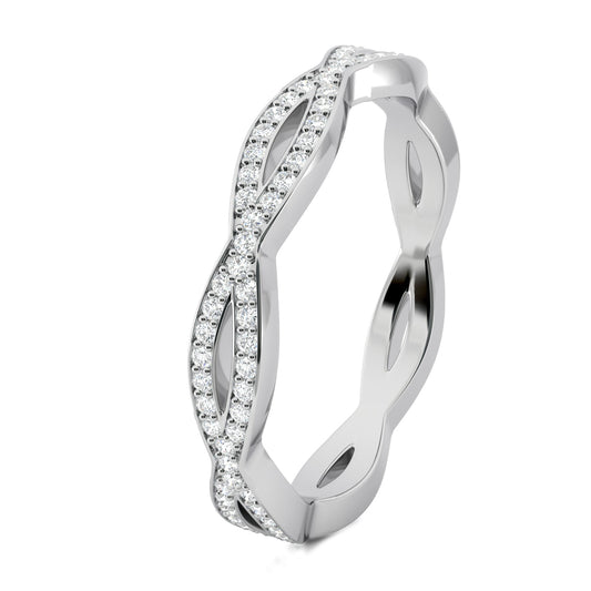 0.34 TCW Round Twisted Moissanite Wedding Band