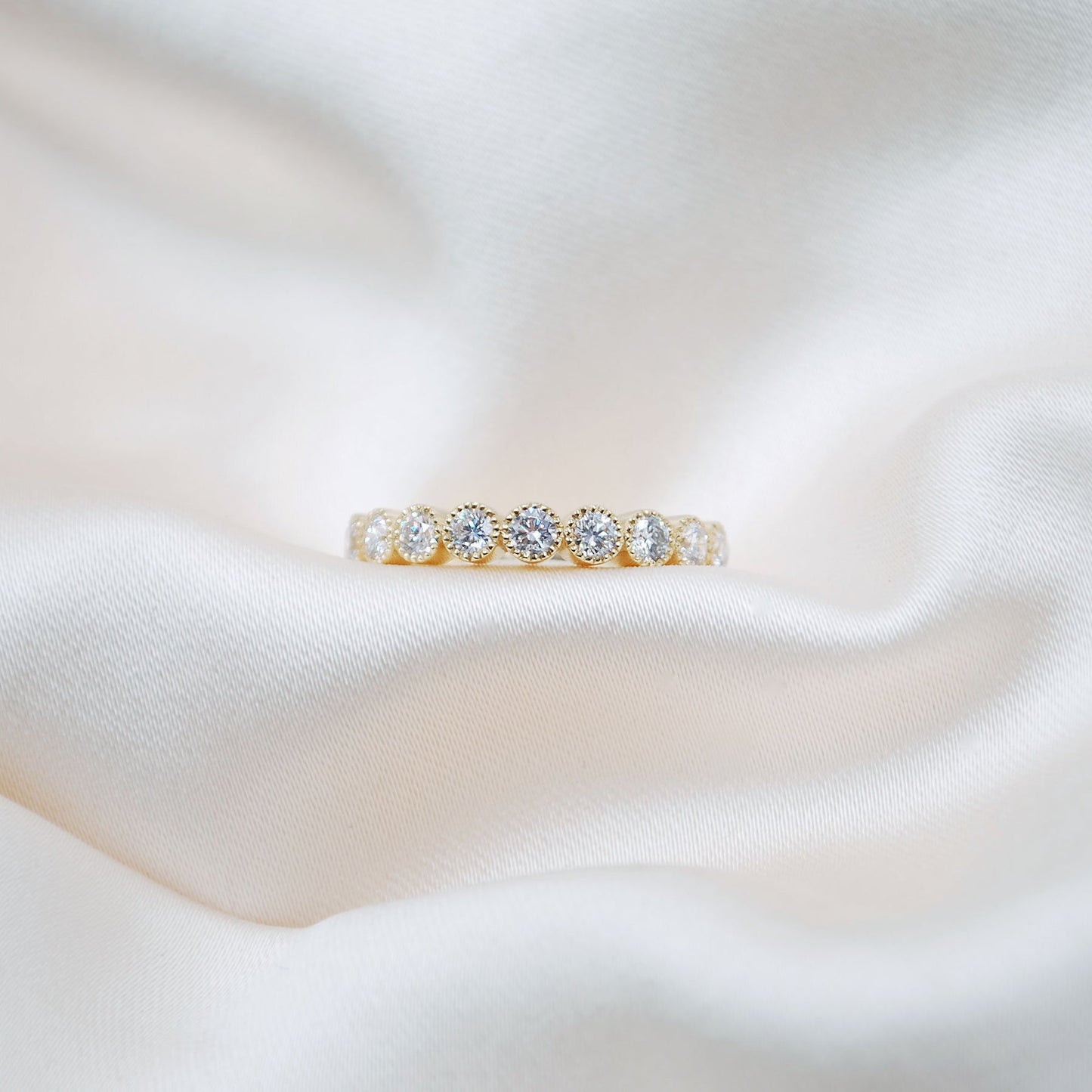 0.5 TCW Round Milgrain Moissanite Wedding Band