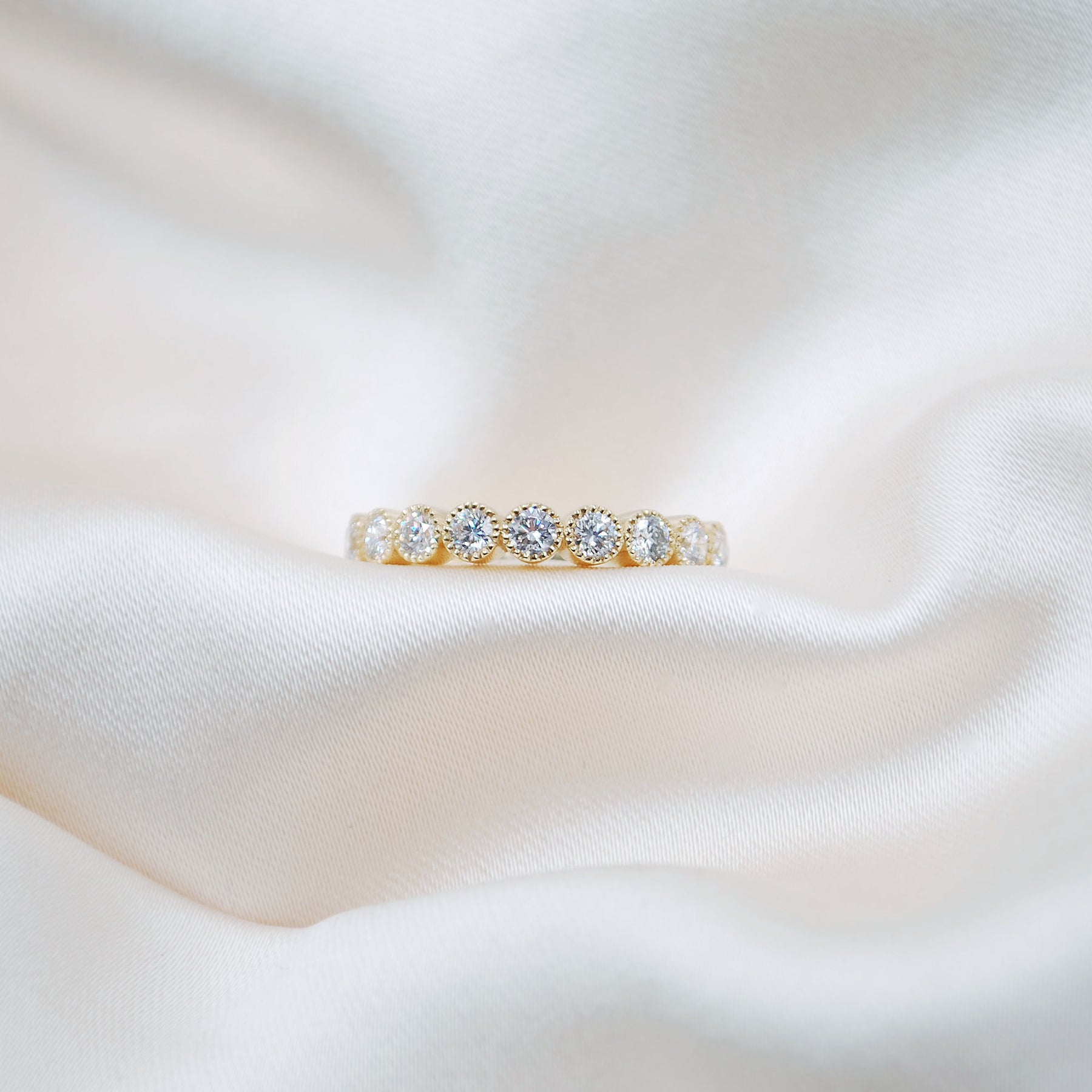 0.5 TCW Round Milgrain Moissanite Wedding Band