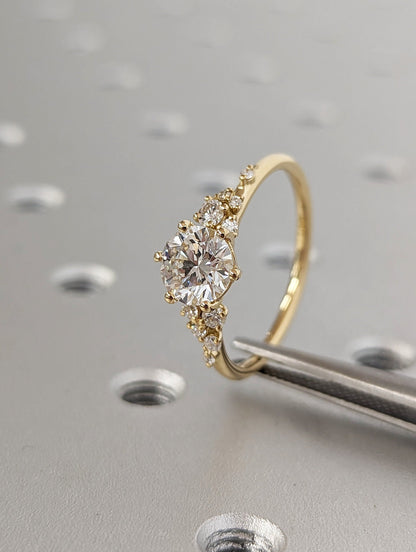 1.2 CT Round Solitaire Moissanite Engagement Ring